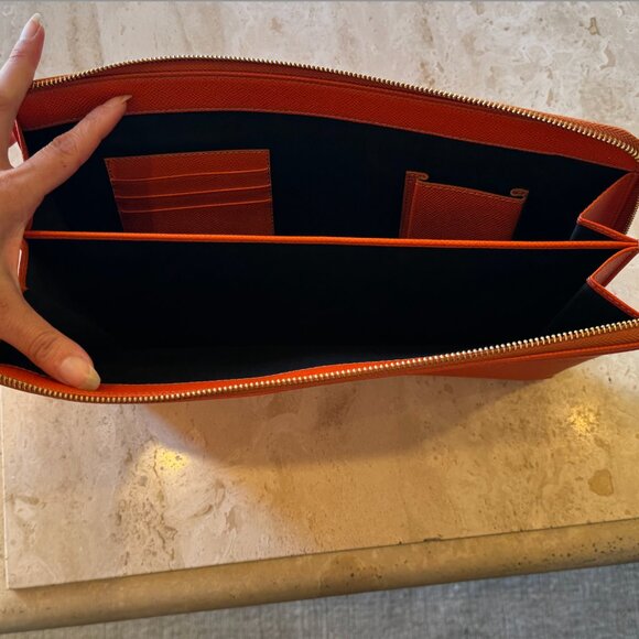 NEW Dolce & Gabbana Orange Logo Details Clutch - Picture 4 of 5